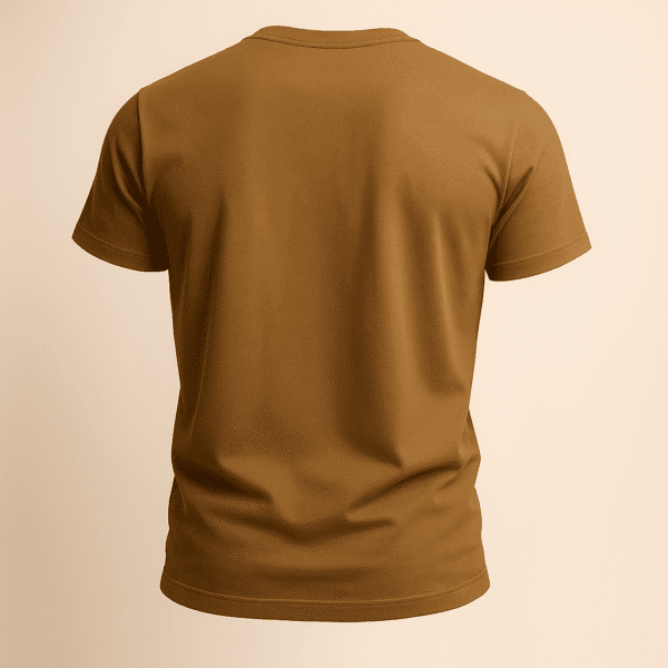 Brown Round Neck Basic T-Shirt