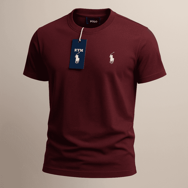 Maroon Round Neck Basic T-Shirt