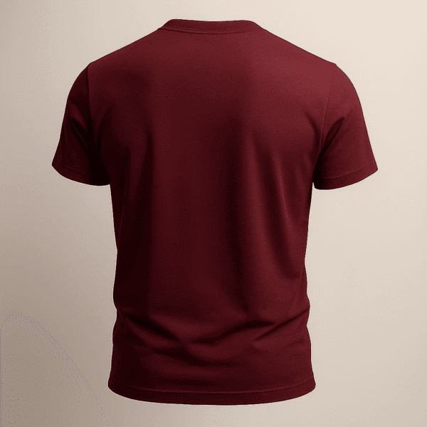 Maroon Round Neck Basic T-Shirt