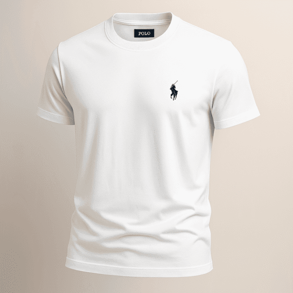 White Round Neck Basic T-Shirt
